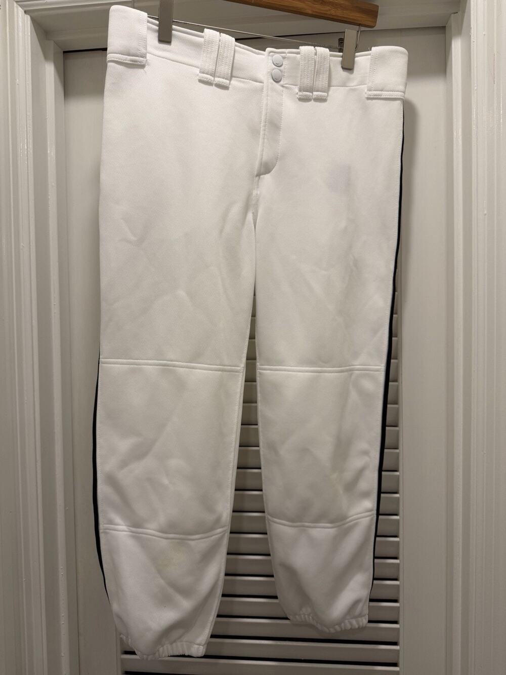 Mizuno Women's Baseball/Softball Pants White w/ Black Side Stripe Size M